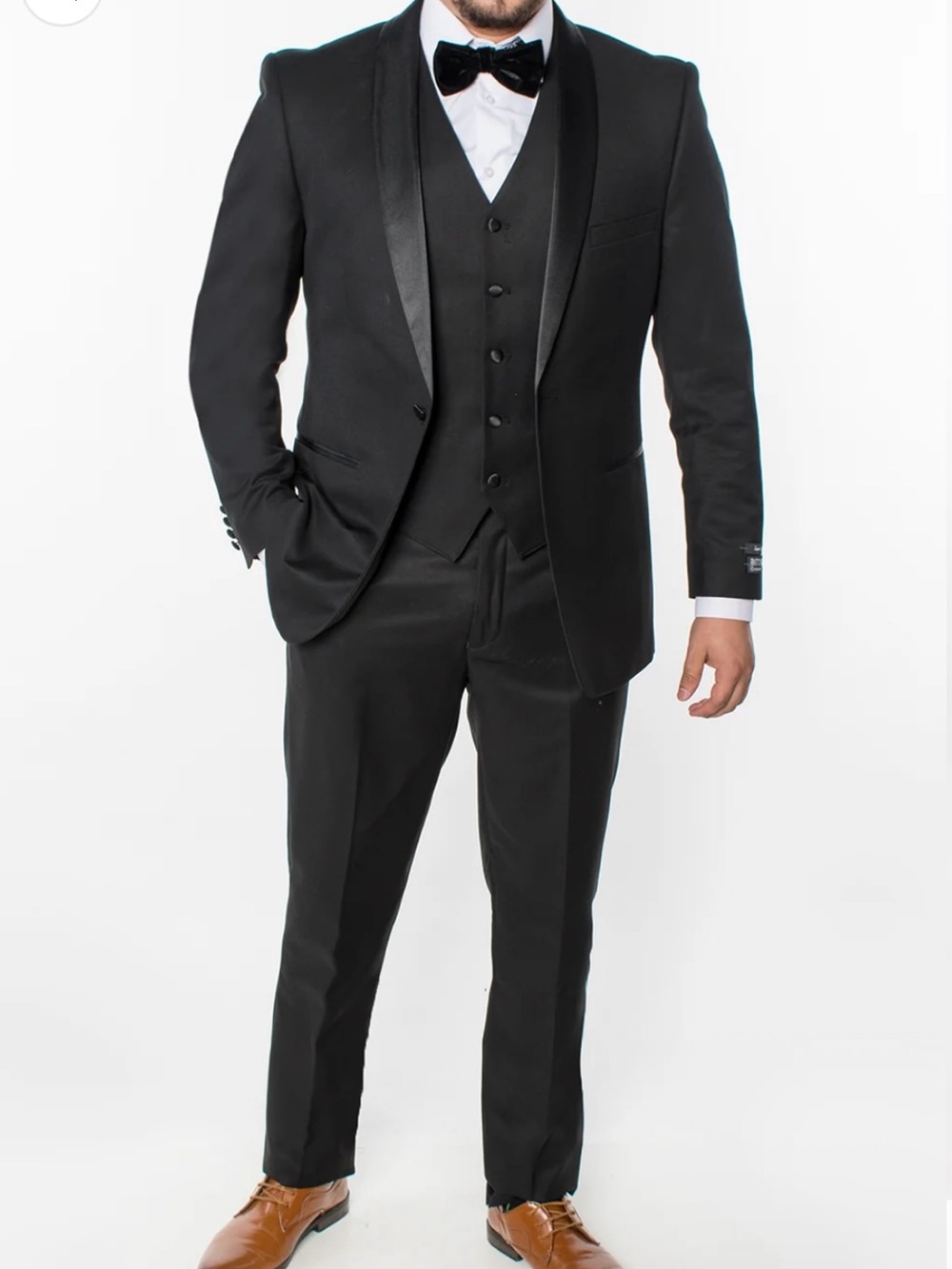 3 Piece Slim Fit Tuxedo- Black. (1874501)
